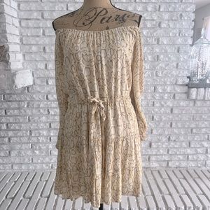 Tart Snakeskin Print Off Shoulder Dress Sz L